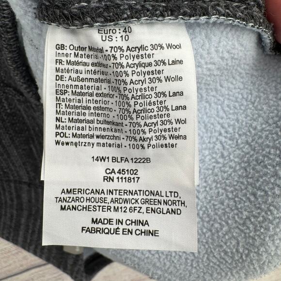 Bench Wool Knit Full Zip Hoodie Sweatshirt Womens Large Dark Gray - Picture 7 of 12